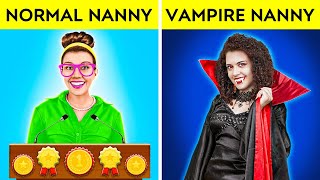 MY BABYSITTER is a VAMPIRE  Good Babysitter vs Bad Babysitter Parenting Hacks by 123 GO GLOBAL [upl. by Aneras960]