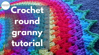 Crochet Granny Round Blanket CAL  Edging Option 2  Part 6 of 7 [upl. by Alcock]