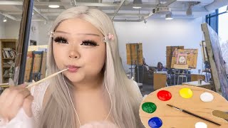 ASMR dumb b̶t̶c̶h̶ girl eats your paint in art class realistic NOT REAL PAINT 👩🏼‍🎨😋 [upl. by Moser464]