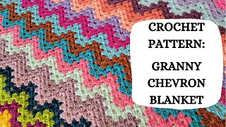 Crochet Pattern Granny Chevron Blanket  Tutorial DIYBeginner CrochetEasy CrochetCute Pretty 💓 [upl. by Carlyn]