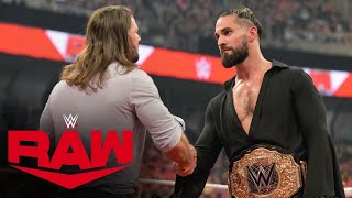 Styles shows World Heavyweight Champion Rollins respect Raw highlights May 29 2023 [upl. by Akiram792]