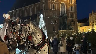 Christmas in Krakow 2023 Walking tour [upl. by Nugesulo]