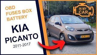 KIA Picanto 2 20112017 Diagnostic port OBD2 battery fuses box location WHERE [upl. by Akkim441]