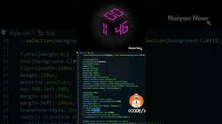 3D Cube Clock HTML CSS JS coding naiyannoor webdevelopement clock python htmlcssjavascript [upl. by Eecart]