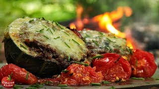 Best Stuffed Courgettes  Primitive Cooking [upl. by Kreis]