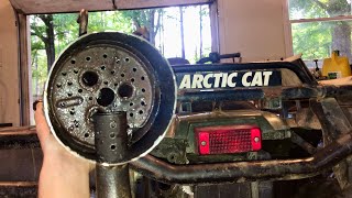 Arctic Cat 400 Open Header amp Muffler Mods [upl. by Ailenroc]