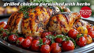 grilled chicken garnished with herbs [upl. by Lytsirhc]