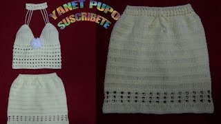 PASO A PASO PARA TEJER FALDA A CROCHET [upl. by Krug711]