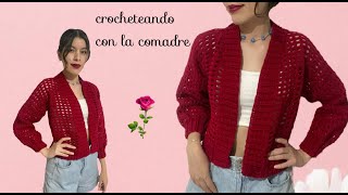 ⭐⭐⭐⭐⭐tutorial chaqueta a crochet parte 1crocheteando con la comadre [upl. by Kreager51]