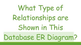 What Type of Relationships are Shown in This Database ER Diagram [upl. by Ahcsas]