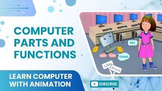 Basics of Computers  Computer Parts and Functions  Parts of Computer System Name  Animation [upl. by Goar623]