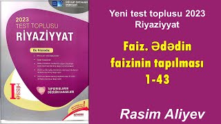 Faiz Ədədin faizinin tapılması 143  Test toplusu 2023 Riyaziyyat  Rasim Aliyev [upl. by Daffy]