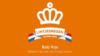 Lintjesregen 2024 Gemeente Haarlemmermeer Rob Vos [upl. by William989]