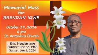 Memorial Mass for Brendan Igwe St Antoninus Church October 19 2024 [upl. by Sorgalim]