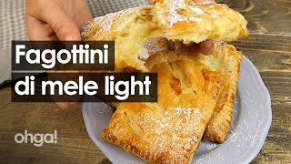 Fagottini di mele light al forno le merendine croccanti senza burro [upl. by Yecaw]