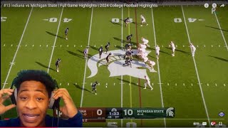 X Reacts to 13 Indiana vs Michigan State Full Game Highlights Reaction  2024 College Football [upl. by Martelli]