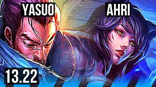 YASUO vs AHRI MID  814 19M mastery Godlike  BR Master  1322 [upl. by Mossman]