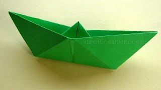 Papierboot falten  Einfaches Papierschiff basteln  Origami Boot basteln mit Papier [upl. by Brest]