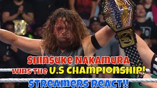 Streamers React Shinsuke Nakamura wins the US Championship wwe wargames championship [upl. by Estele]