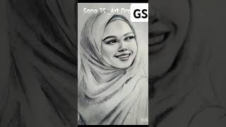 How to draw Hizab girl sketch SANA DRAWINGShort video Drawing style highlight video [upl. by Rogergcam]