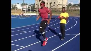 Yohan Blake speed training with speed bands [upl. by Ferrell]