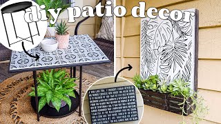 I made a custom table and decor for my patio ☀️ DIY IKEA tile table hack  planter wall decor [upl. by Leinaj]