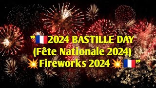 Bastille Day Fête Nationale 🎆 Fireworks 2024 🎆 Paris  July 13th 2024  1110 pm [upl. by Lifton164]