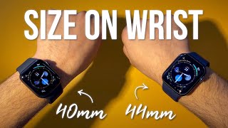 Size Comparison ON WRIST Apple Watch Series 6 40mm vs 44mm [upl. by Jarv]