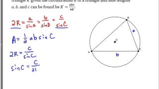 Area of a Triangle and Radius of its Circumscribed Circle [upl. by Bixby]