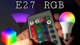 🛒 RGB SpotLight E27 7W LED Lamp 220V Colorful Bulb Light With IR Remote Control [upl. by Eciened563]