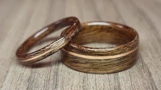 How to make bent wood rings with metal inlays [upl. by Armitage]