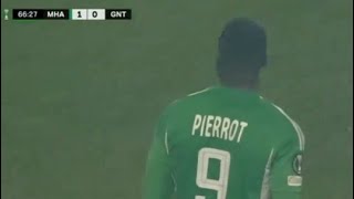 Maccabi Haifa vs KAA Gent 10 Frantzdy Pierrot score only goal in win for Maccabi Match recap [upl. by Atteynad]