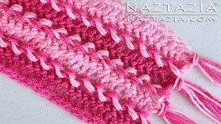 HOW to CROCHET HAIRPIN LACE SCARF  DIY Tutorial for Loom Fork Horquilla Braid Braided Weave [upl. by Denny478]