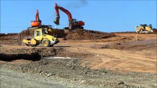 massive excavation with  excavators  dozers and dumptrucks [upl. by Hars]