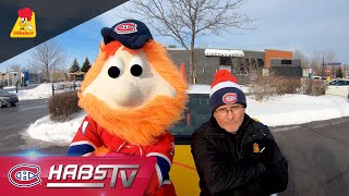 Youppi delivers StHubert [upl. by Einavoj]