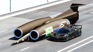 Bugatti Bolide Carbon Edition vs SSC Thrust at Drag Race 20 KM [upl. by Ahseal105]