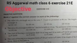 RS Aggarwal math class 6 exercise 21E solutions ।। Class 6 chapter 21E RS Aggarwal math [upl. by Teagan928]