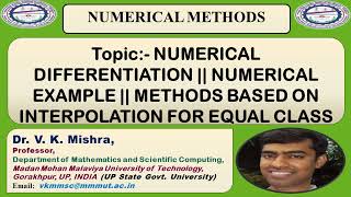 NUMERICAL DIFFERENTIATION  NUMERICAL EXAMPLE  METHODS BASED ON INTERPOLATION FOR EQUAL CLASS [upl. by Ujawernalo453]