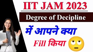 IIT JAM form fill up 2023  Degree Decipline [upl. by Wareing]