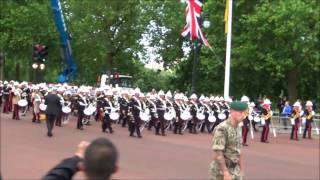 Massed Bands of HM Royal Marines 040614 The Mall [upl. by Corneille]