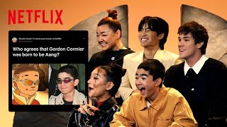 The Avatar The Last Airbender Cast Reacts to Fan Tweets  Netflix [upl. by Eicyaj]