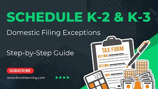 Schedule K2 amp K3 Domestic Filing Exception [upl. by Derick767]