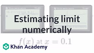 Estimating limit numerically  Limits  Differential Calculus  Khan Academy [upl. by Nnarual]