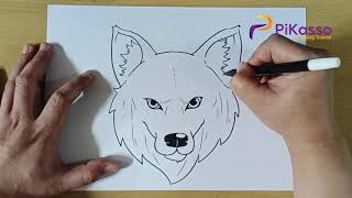 How to Draw a Wolf Face  A Beginners Guide [upl. by Amsden]