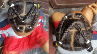 The MW Shaped braided hairstyle for children hairstyle [upl. by Agosto]