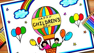 Childrens Day Poster  Childrens Day Drawing  Childrens Day Poster Drawing  Childrens Day Chart [upl. by Gwendolyn]