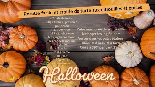 Recette dHalloween de tarte aux potirons et aux épices [upl. by Keily]