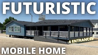 FUTURISTIC MOBILE HOME This house will BLOW your MIND Triple Wide Home Tour [upl. by Annahavas585]