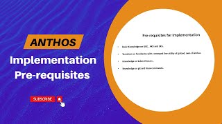 4Anthos Implementation Prerequisites [upl. by Maurer]