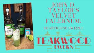 How to use John D Taylors Velvet Falernum in a cocktail Make a Chartreuse Swizzle [upl. by Alleon]